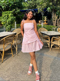 Bubblegum Pink Stripes Short dress