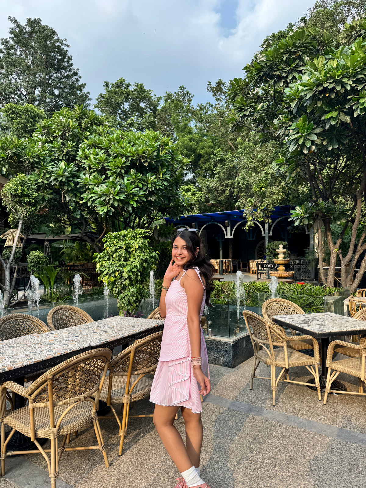 Bubblegum Pink Stripes Short dress
