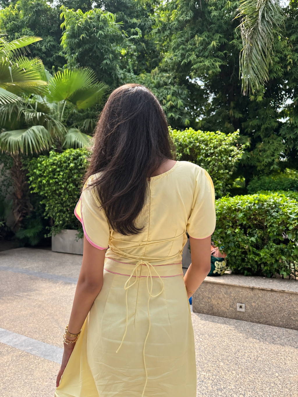 Pink lemonade Yellow Cotton Short Dress