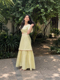 Pink Lemonade Yellow With Detachable Skirt Cotton Dress