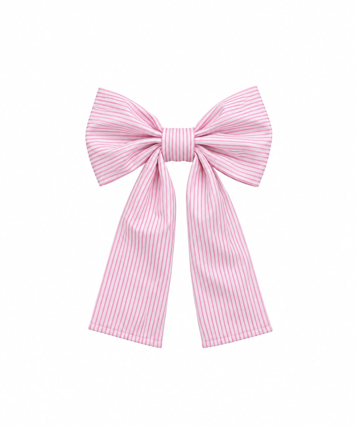 Pink Stripes Bow Clip